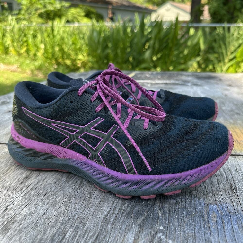 Asics Gel-Nimbus 23 *HOLE In Toe* Navy Purple  Women’s 9 Running Shoes - 520